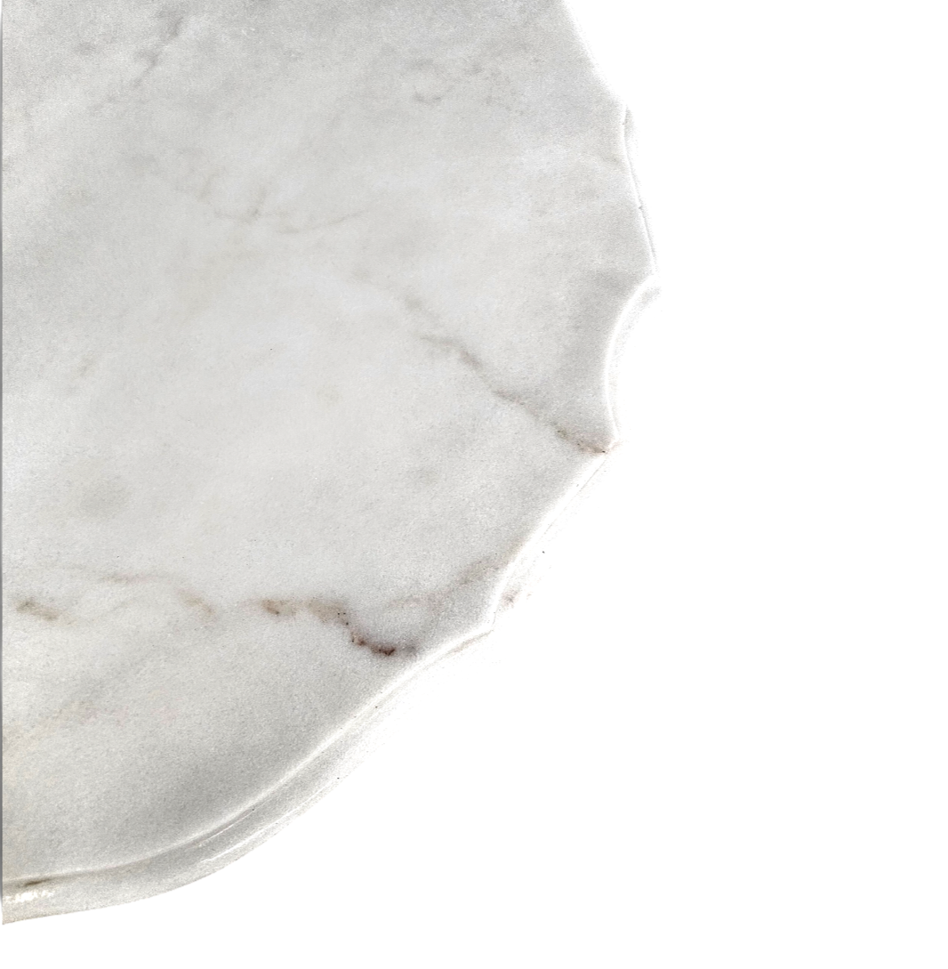 White drapery marble Italy / Neo Classic side / coffee table