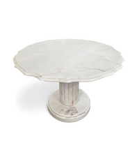 White drapery marble Italy / Neo Classic side / coffee table