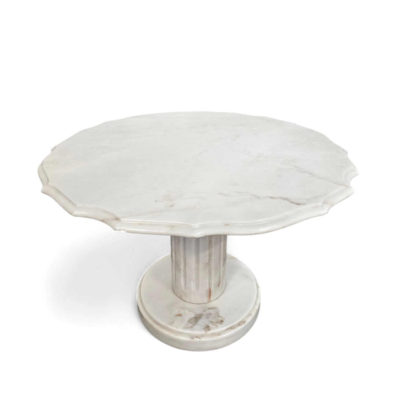 White drapery marble Italy / Neo Classic side / coffee table
