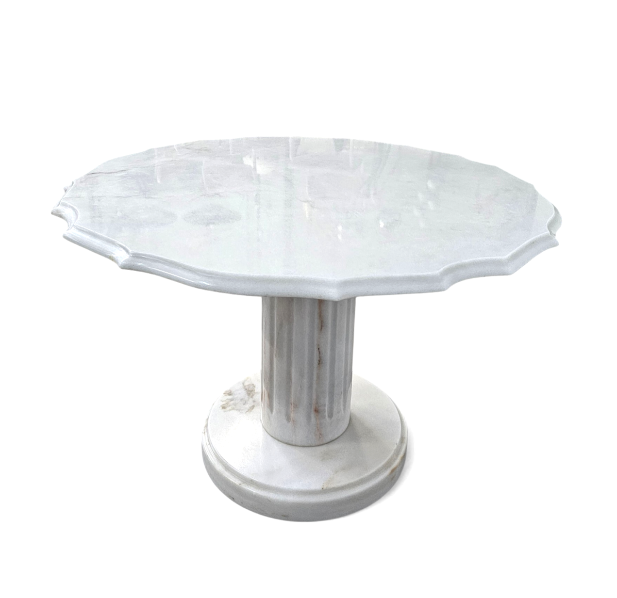 White drapery marble Italy / Neo Classic side / coffee table