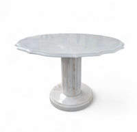 White drapery marble Italy / Neo Classic side / coffee table