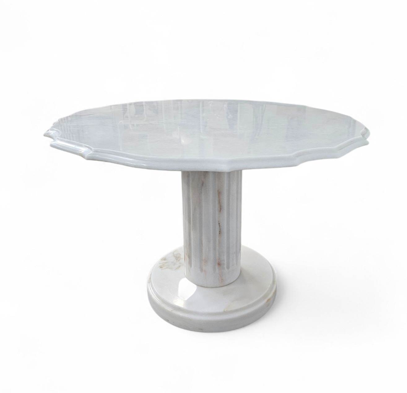 White drapery marble Italy / Neo Classic side / coffee table