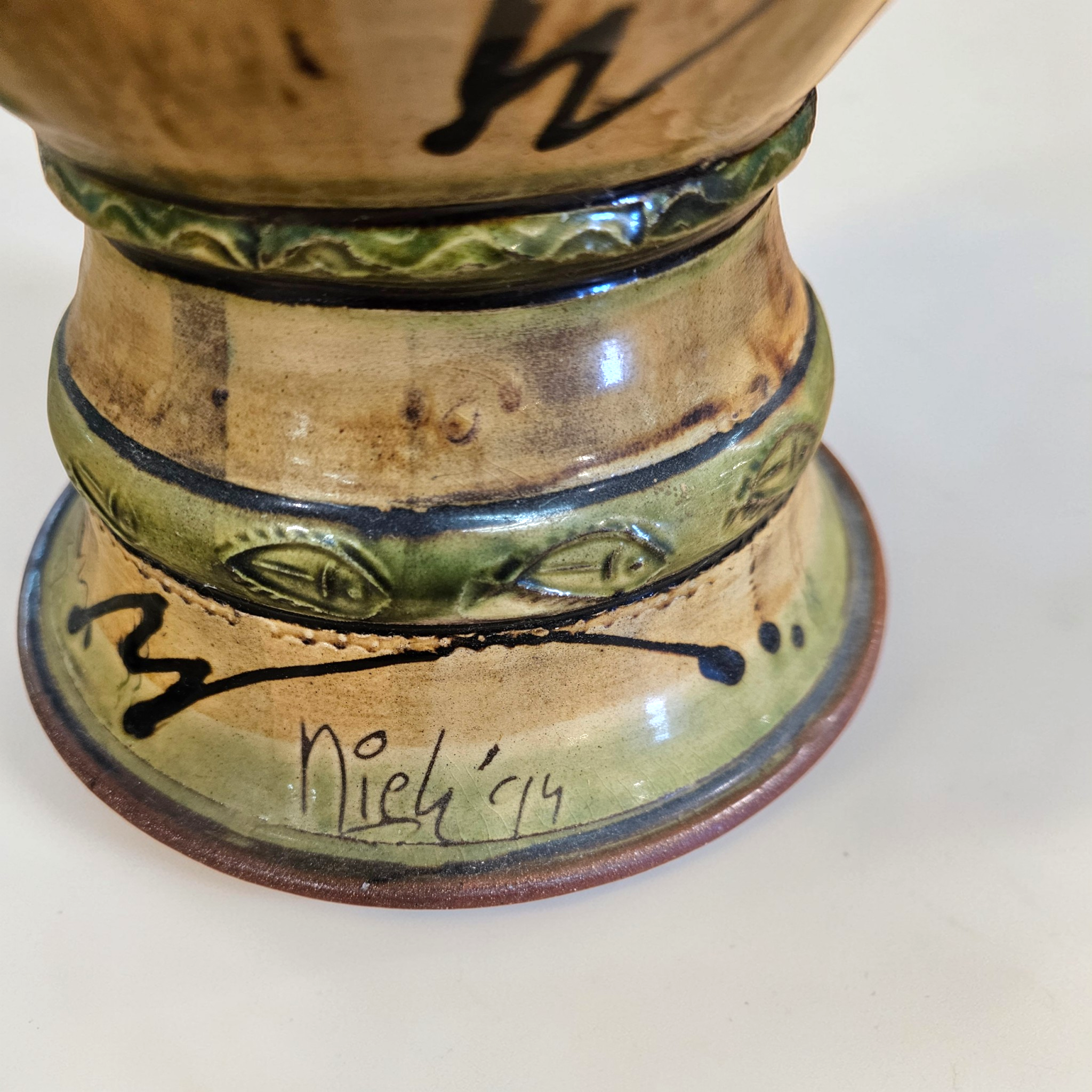 Large ceramic vase signed / Niek '94 / Niek Hoogland / 54 cm