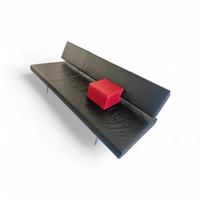 Martin Visser BR 02.7 / Sofa bed / ‘t Spectrum / 1980s / Black leather / red cushion