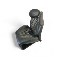 Vintage Lounge Wink chair / Toshiyuki Kita For Cassina 1980s / Black leather