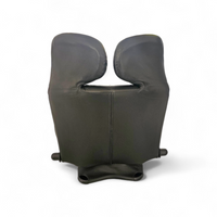 Vintage Lounge Wink chair / Toshiyuki Kita For Cassina 1980s / Black leather