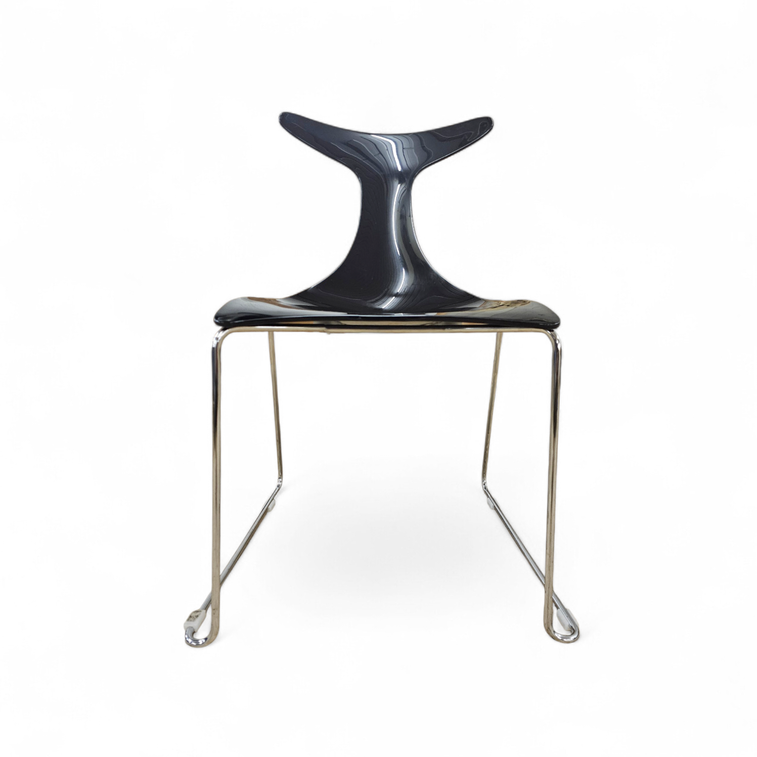 6 x Delfy chair by Gino Carollo for Ciacci Kreaty / Italy 1990s / 2 x red - 4 x black