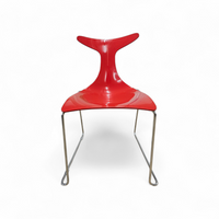 6 x Delfy chair by Gino Carollo for Ciacci Kreaty / Italy 1990s / 2 x red - 4 x black