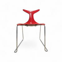 6 x Delfy chair by Gino Carollo for Ciacci Kreaty / Italy 1990s / 2 x red - 4 x black