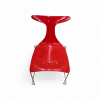 6 x Delfy chair by Gino Carollo for Ciacci Kreaty / Italy 1990s / 2 x red - 4 x black