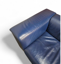 Poltrona Frau set / dark blue leather / Talus / sofa - chairs - / 3 seater / 2 x lounge chair