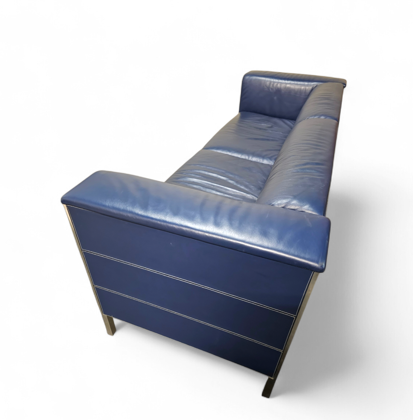 Poltrona Frau set / dark blue leather / Talus / sofa - chairs - / 3 seater / 2 x lounge chair