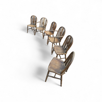 A bit wearthered windsor wheelback dining set (7) by the Oirschotse meubelindustrie 1950s