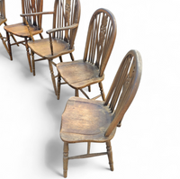 A bit wearthered windsor wheelback dining set (7) by the Oirschotse meubelindustrie 1950s