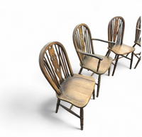 A bit wearthered windsor wheelback dining set (7) by the Oirschotse meubelindustrie 1950s