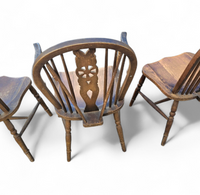 A bit wearthered windsor wheelback dining set (7) by the Oirschotse meubelindustrie 1950s