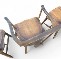 A bit wearthered windsor wheelback dining set (7) by the Oirschotse meubelindustrie 1950s