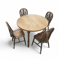 A bit wearthered windsor wheelback dining set (7) by the Oirschotse meubelindustrie 1950s