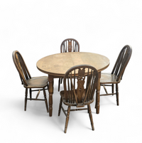 A bit wearthered windsor wheelback dining set (7) by the Oirschotse meubelindustrie 1950s