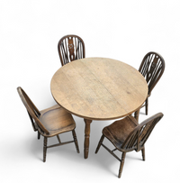 A bit wearthered windsor wheelback dining set (7) by the Oirschotse meubelindustrie 1950s