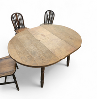 A bit wearthered windsor wheelback dining set (7) by the Oirschotse meubelindustrie 1950s