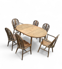 A bit wearthered windsor wheelback dining set (7) by the Oirschotse meubelindustrie 1950s