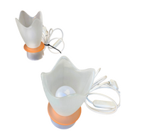 2 x table lamp by Villeroy and Boch / in the shape of a tulip / The top of the lamp is made of frosted glass / milk glass / 1990s
