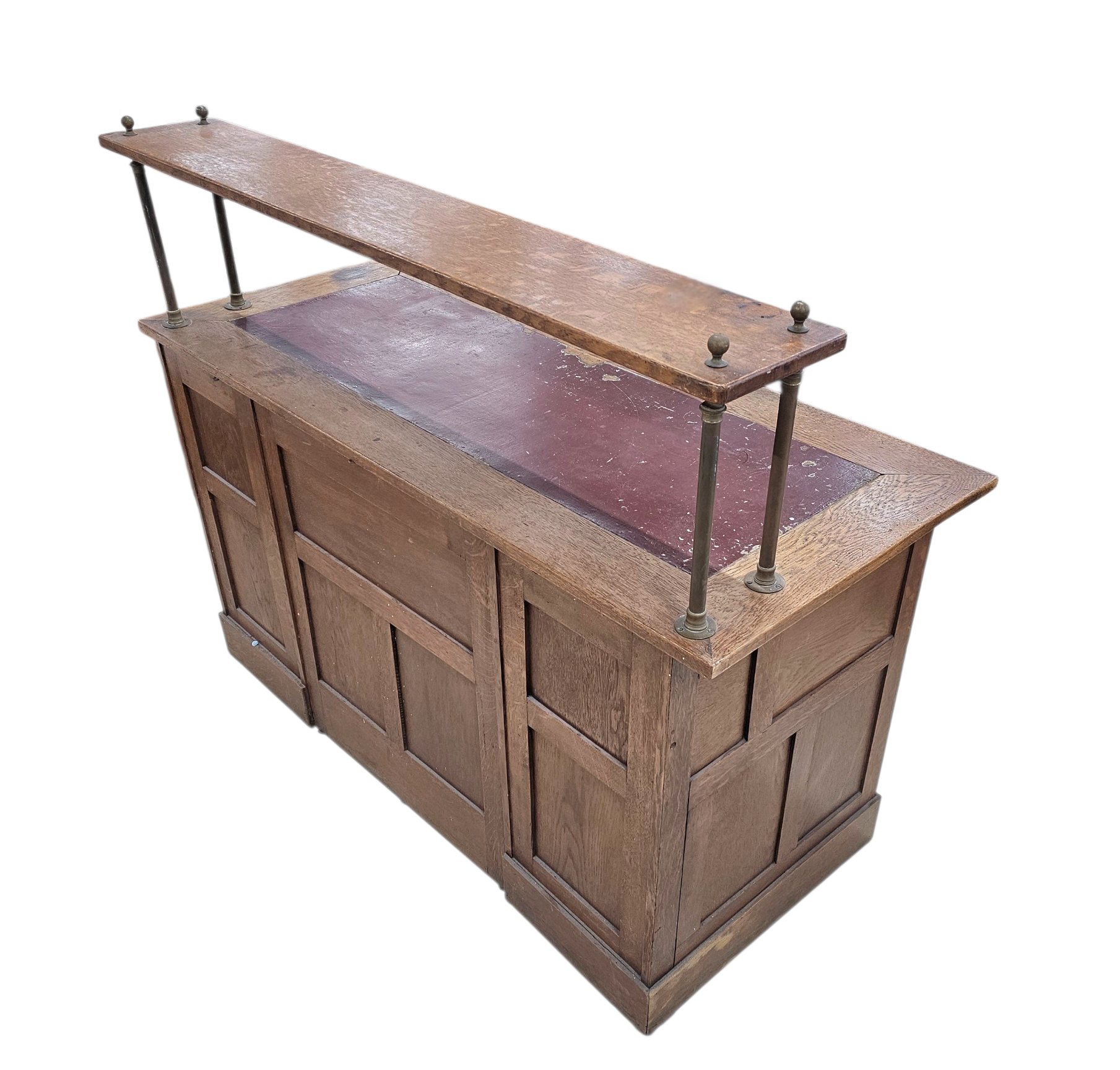 Victorian oak desk / Bin or Drawer Cup Pull by P. & F. Corbin  / 1920s