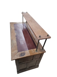 Victorian oak desk / Bin or Drawer Cup Pull by P. & F. Corbin  / 1920s