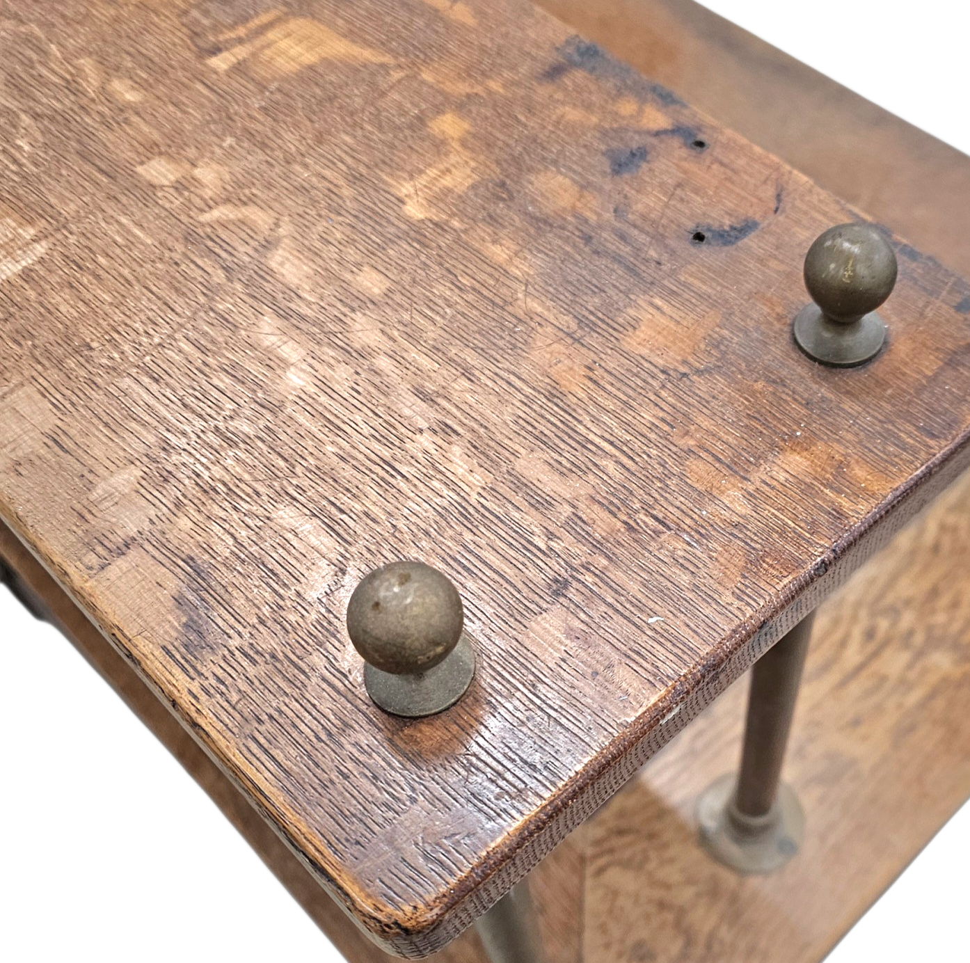 Victorian oak desk / Bin or Drawer Cup Pull by P. & F. Corbin  / 1920s