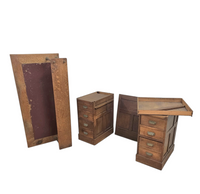 Victorian oak desk / Bin or Drawer Cup Pull by P. & F. Corbin  / 1920s