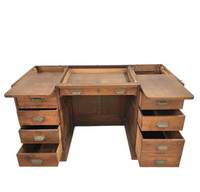 Victorian oak desk / Bin or Drawer Cup Pull by P. & F. Corbin  / 1920s