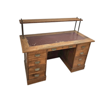 Victorian oak desk / Bin or Drawer Cup Pull by P. & F. Corbin  / 1920s