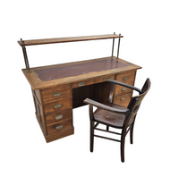 Victorian oak desk / Bin or Drawer Cup Pull by P. & F. Corbin  / 1920s