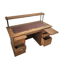 Victorian oak desk / Bin or Drawer Cup Pull by P. & F. Corbin  / 1920s