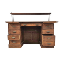 Victorian oak desk / Bin or Drawer Cup Pull by P. & F. Corbin  / 1920s