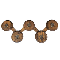 Oak wood wall coat rack / 1960s