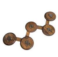 Oak wood wall coat rack / 1960s