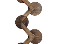 Oak wood wall coat rack / 1960s