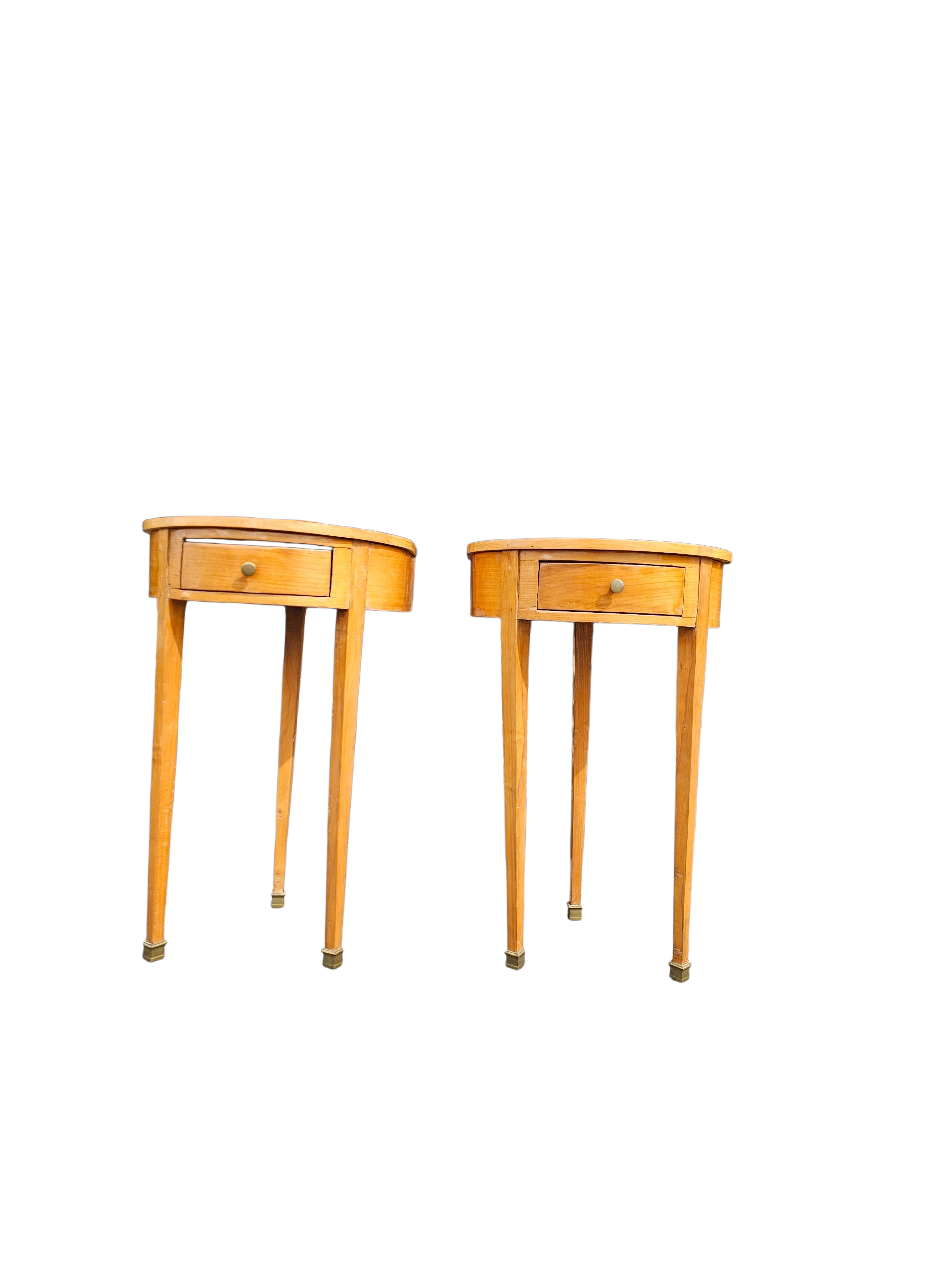 Matching cherry wood / Biedermeier chairs / sidetables set / tripot console table