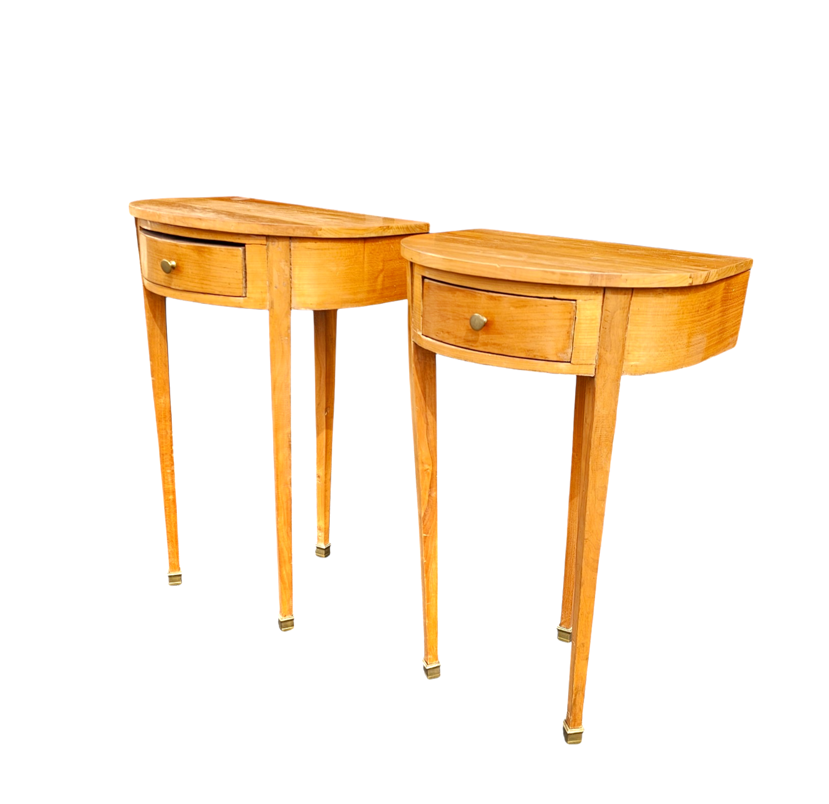 Matching cherry wood / Biedermeier chairs / sidetables set / tripot console table