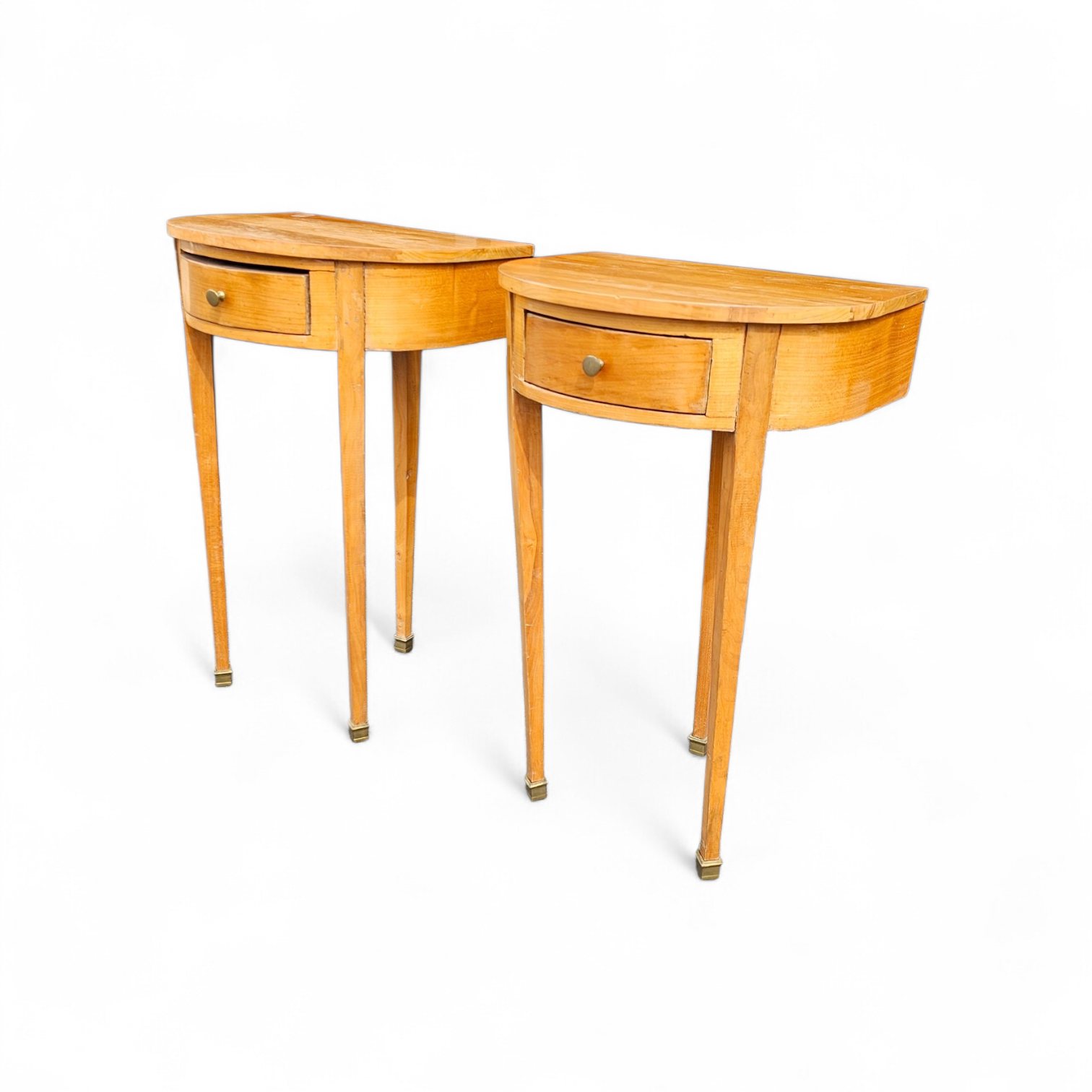 Matching cherry wood / Biedermeier chairs / sidetables set / tripot console table