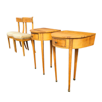 Matching cherry wood / Biedermeier chairs / sidetables set / tripot console table