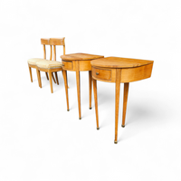 Matching cherry wood / Biedermeier chairs / sidetables set / tripot console table