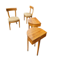 Matching cherry wood / Biedermeier chairs / sidetables set / tripot console table