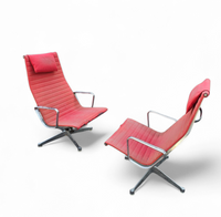 2 x early edition Ea 124 aluminum swivel armchair by charles & ray eames herman miller / tilt mechanism