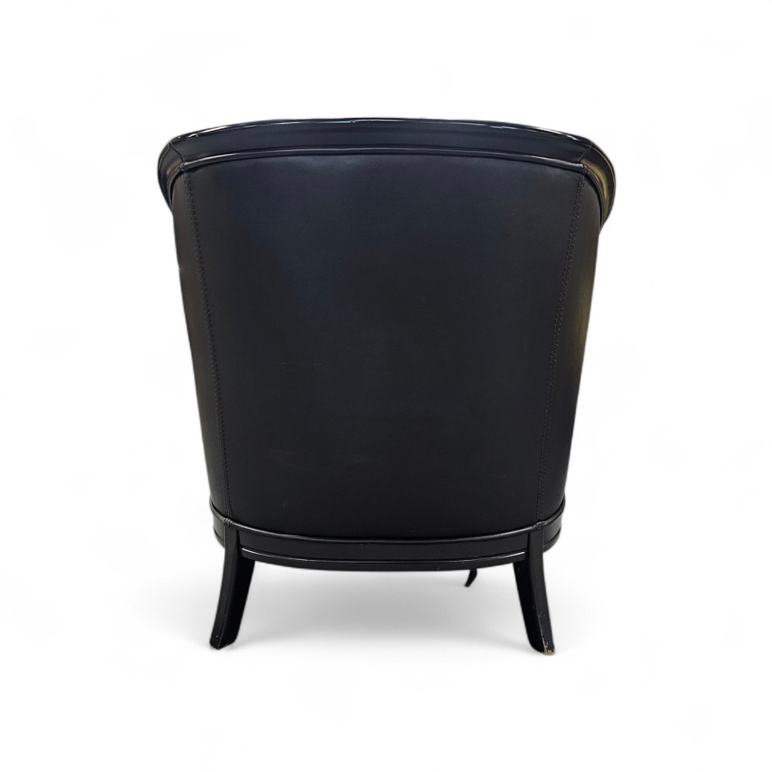 2 x black leather armchair 1980s / Art Deco style / good condition