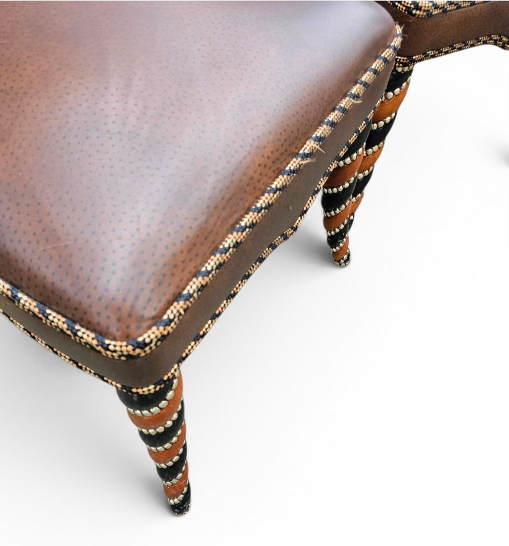 4 x Never Seen Before leather Chair / 1980s