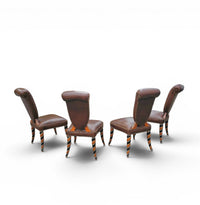4 x Never Seen Before leather Chair / 1980s