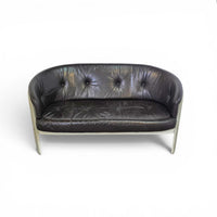 Bz49 sofa by Hans Ell for 't Spectrum / 1970 / dark brown leather